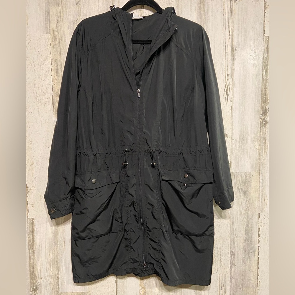 J.Jill Fit Black Zip Up Lightweight Windbreaker 1X